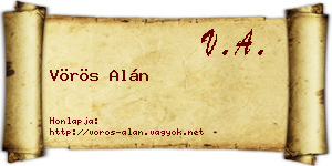 Vörös Alán névjegykártya